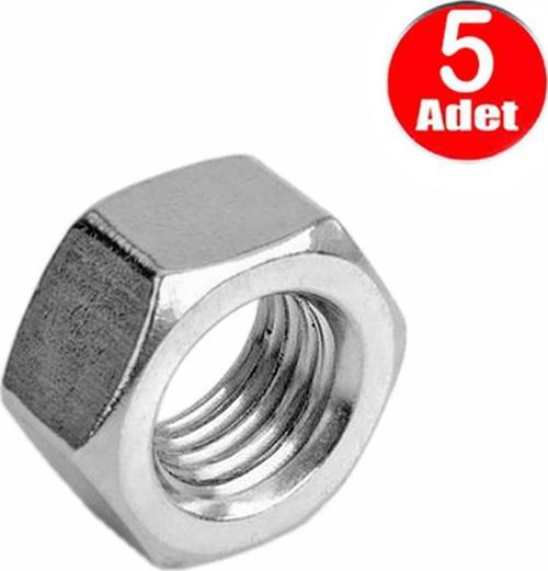 M20 Somun Dın 934 Beyaz Galvanizli Somun -5 Adet
