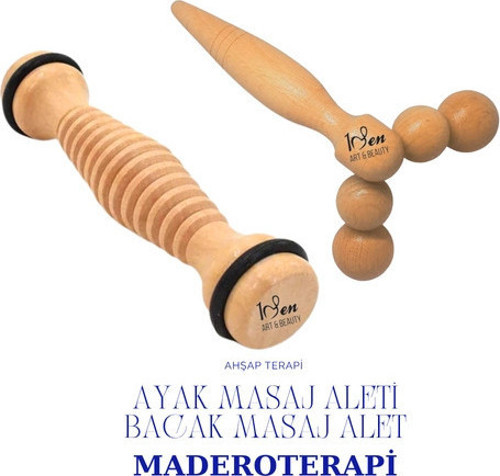 Maderoterapi Ayak Roller – Ayak Altı, Baldır 2 li set Masaj Aleti