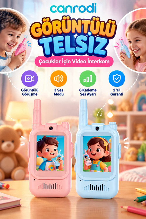 Çocuklar İçin Görüntülü Telsiz – Video İnterkom, 3 Ses Modu ve 6 Kademe Ses Ayarı