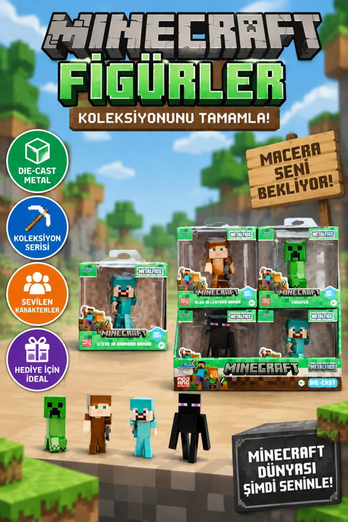 9385138300W03 Minecraft Figures 2 5 Wave 3die-castpop-culture collectible(Belirtilen fiyat, tekli sa