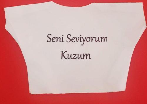 Seni Seviyorum Kuzum Yazılı Oyuncak Peluş Tişörtü