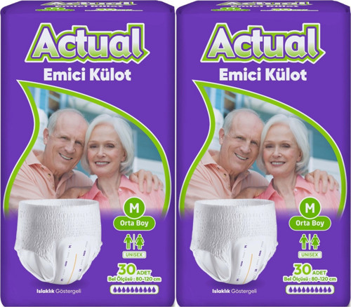 Emici Külot Yetişkin Bezi M - Medium - Orta (Islaklık Göstergeli) 60 Adet