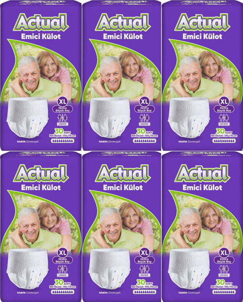Emici Külot Yetişkin Bezi XL - Extra Large - Ekstra Büyük (Islaklık Göstergeli) 180 Adet