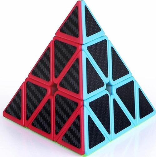 1 PCS PRAMİD CUBE CORBON FİBER CUBE 1ADET VIP PİRAMİT ZEKA KÜPÜ PRAMİT HIZ KÜPÜ TRIANGLE RUBİKS CUBE