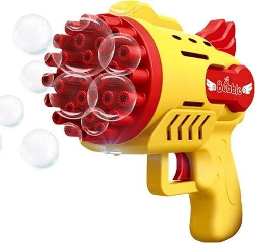1 PCS YELLOW BUBBLES GUN 29 DELİKLİ ÇOKLU KÖPÜK ATAN TABANCA SARI KÖPÜK TABANCASI 2 SOLİSYON HEDİYE