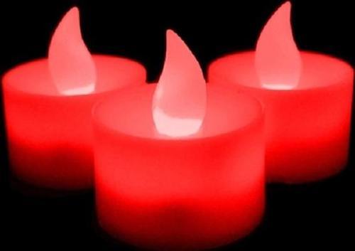 48 PCS RED LİGHT CANDLES 48 ADET KIRMIZI LED IŞIKLI MUM KIRMIZI LED MUM METALİK KIRMIZI IŞIKLI MUM