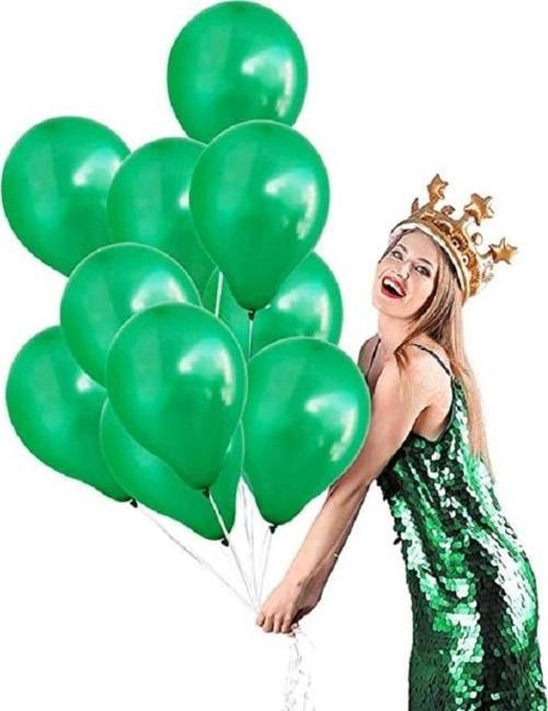 VIP 100 PCS SHINY METALLIC GREEN BALLOON VIP KALİTE PARLAK METALİK YEŞİL BALON HELYUM GAZI UYUMLUDUR