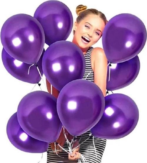 VIP 100 PCS SHINY METALLIC PURPLE BALLOON VIP KALİTE PARLAK METALİK MOR BALON HELYUM GAZI UYUMLUDUR