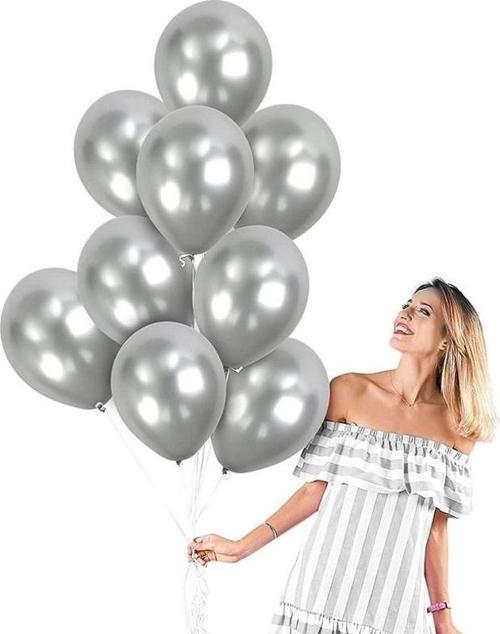 VIP 100PCS SHINY METALLIC SİLVER BALLOON VIP KALİTE PARLAK METALİK GÜMÜŞ BALON HELYUM GAZI UYUMLUDUR
