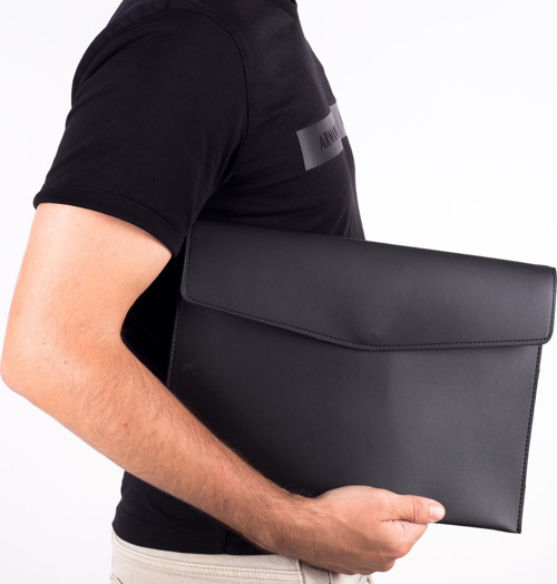 Blu Siyah Deri İç Bölmeli Dosya Evrak Notebook Tablet Çantası Erkek Kartvizitlik Kalem Kılıfı