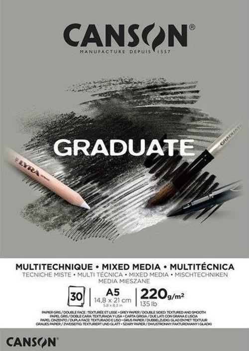 Graduate A5 Mix Media Blok Grey - 400110370
