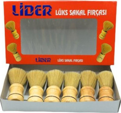 LİDER-1104 Sakal Fırçası Ahşap Saplı - 6'li Paket
