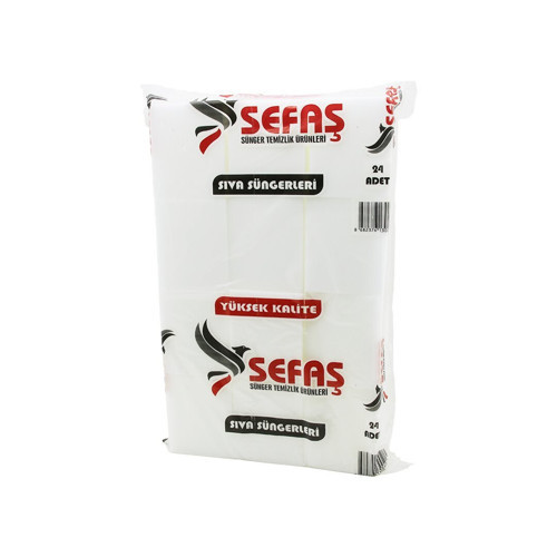 Şahin Afilli KOD-1714 Süngeri Büyük 18.5x13.5x5cm Beyaz Sıvacı Temizlik - 24'li Paket