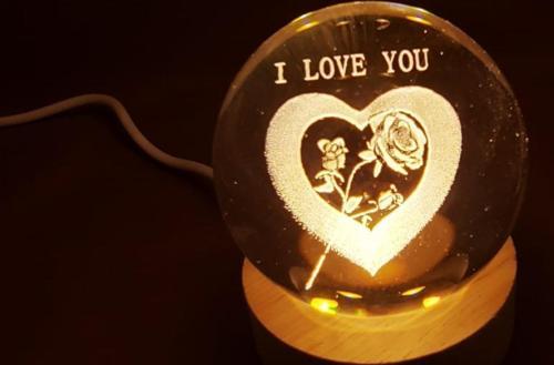 I Love You Işıklı Cam Küre