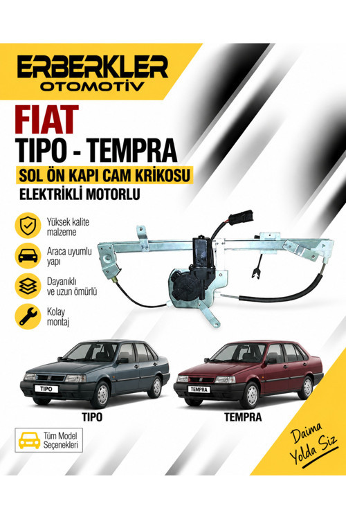 Sol Ön Kapı Cam Krikosu Elektrikli Motorlu - Fiat Tipo Tempra