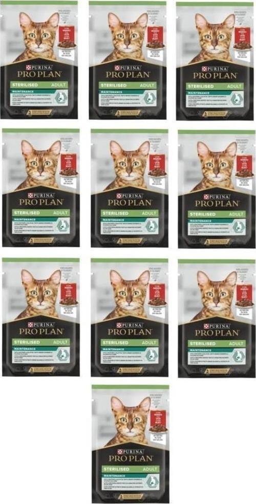 Pouch Sterilised Sığır Etli Yetişkin Kedi Maması 85 G - 10 Adet