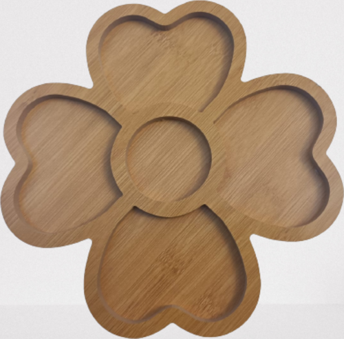 Sunum Tabak 12233 Kalpli Model Ahşap MDF Lam 4 göz 4 Adet EL Yapım