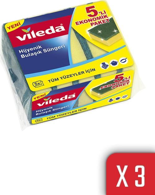 Yeşil Klasik 5'li Bulasik Süngeri 3'lü Paket