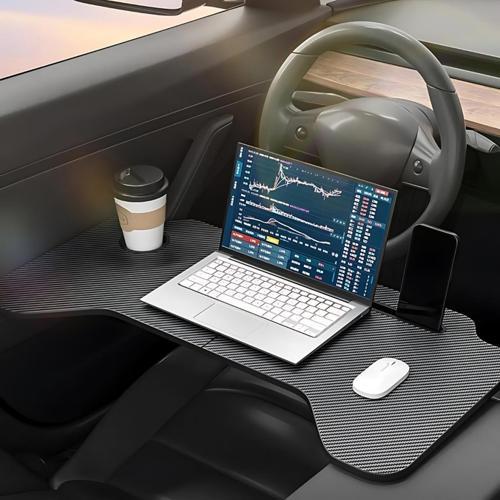 70x40 CM Tesla Model ve Model Y İle Uyumlu Araç İçi Masa,Bardaklıklı Yemek ve Çalışma Tepsisi