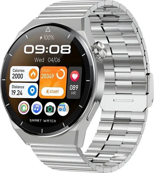GT3 Max Elegant Smart Watch GT3 Max Elegant Erkek Akıllı Saat Deri-Metal-Silikon 3 Kordonlu