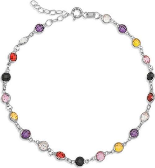 925 Ayar Gümüş Renkli Taşlı Kadın Halhal