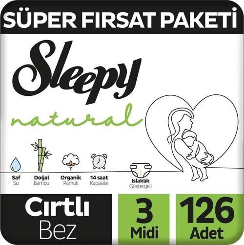 Natural 3 Numara Midi 126'lı Bebek Bezi