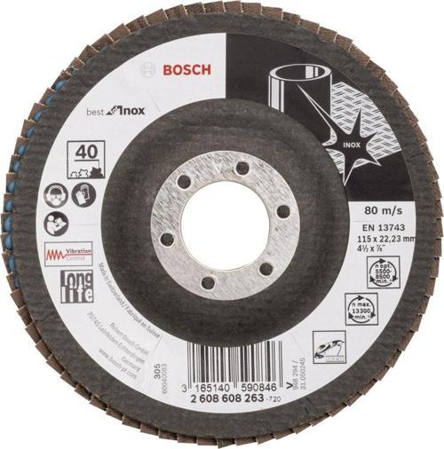 - 115 mm 40 Kum Best Serisi Inox Flap Disk