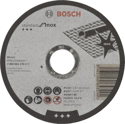 - 115*1,6 mm Standard Seri Düz Inox (Paslanmaz Çelik) Kesme Diski (Taş)