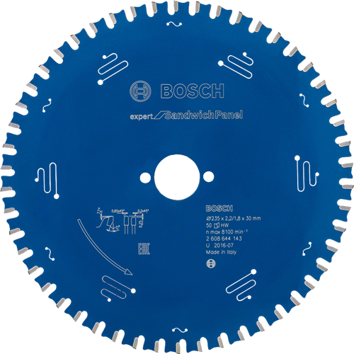 - Expert Serisi Çelik Levhalı Sandviç Panelleri için Daire Testere Bıçağı 235*30 mm 50 Diş