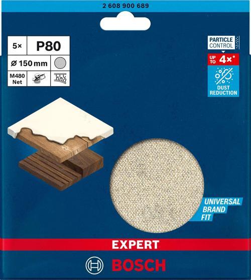 EXPERT M480 Ağ Zımpara 150mm 80 Kum 5'li