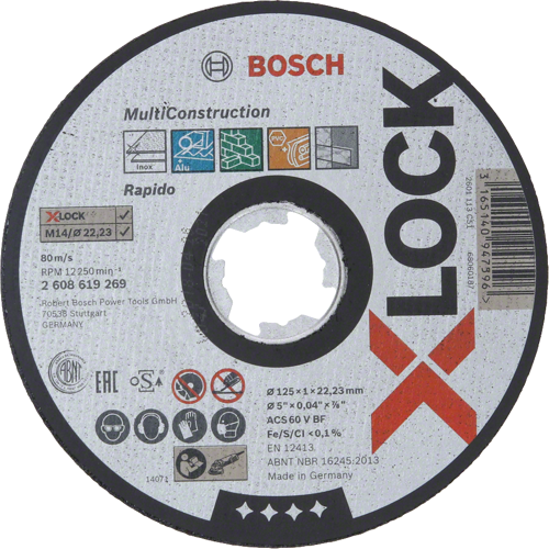 - X-LOCK - 125*1,0 mm Çoklu Malzemelerde Kullanım İçin Düz Kesme Diski (Taş)