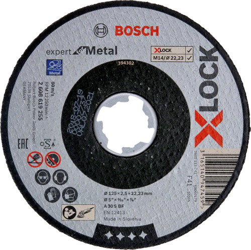 - X-LOCK - 125*2,5 mm Expert Serisi Düz Metal Kesme Diski (Taş)