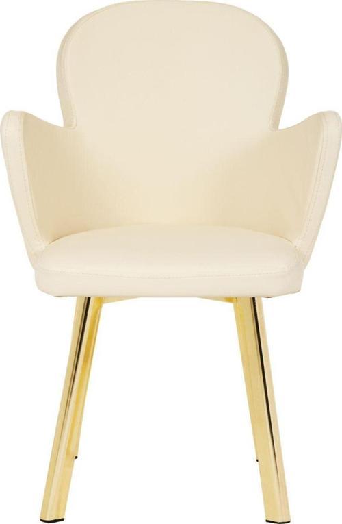Gold Metal Ayaklı Salon / Mutfak Sandalyesi Kollukelebek ( Deri )