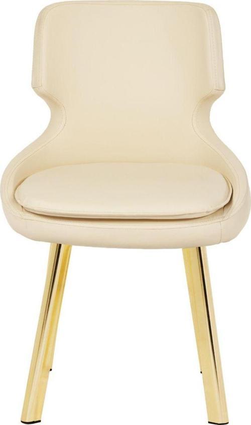 Gold Metal Ayaklı Salon / Mutfak Sandalyesi Selekulak ( Deri )
