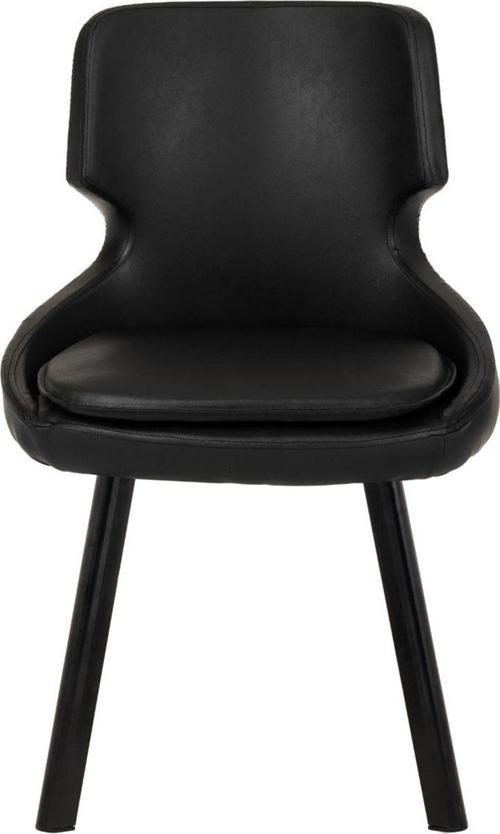 Siyah Metal Ayaklı Salon / Mutfak Sandalyesi Selekulak ( Deri )