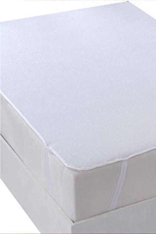 Alez Çift Kişilik 200X220 Cm Pamuk Sıvı Geçirmez Köşe Lastikli Beyaz