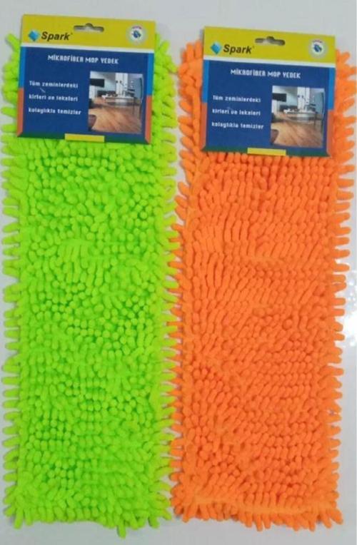 2 Adet Spark Makarna Mop Ucu Mikrofiber Paspas Yedeği 40 Cm