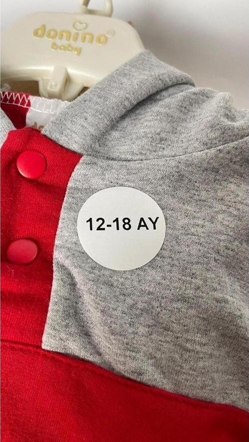 12-18 Ay Yazılı Beden Etiketi Yuvarlak Yapışkanlı 3 x 3 cm 150 Adet