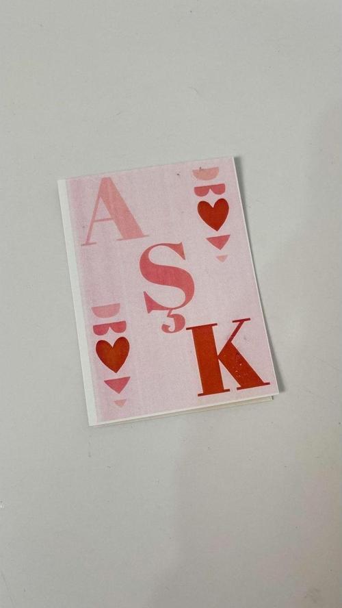 Aşk Yazılı Sevgili Kartı 10 x 7 cm 50 Adet