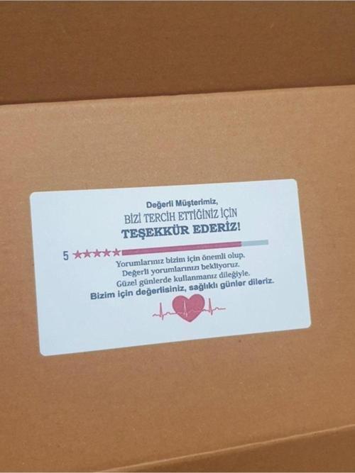Bizi Tercih Ettiğiniz Için Teşekkür Ederiz Urun Ambalaj Etiketi 10 x 5,7 cm 50 Adet