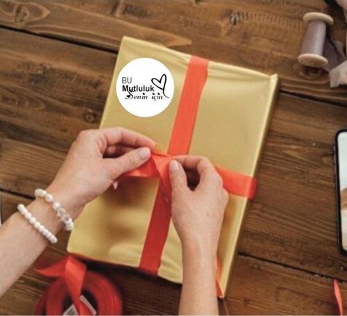 Bu Mutluluk Senin Için Yazılı El Yapımı Ürün Ambalaj, Paket Etiketi Sticker
