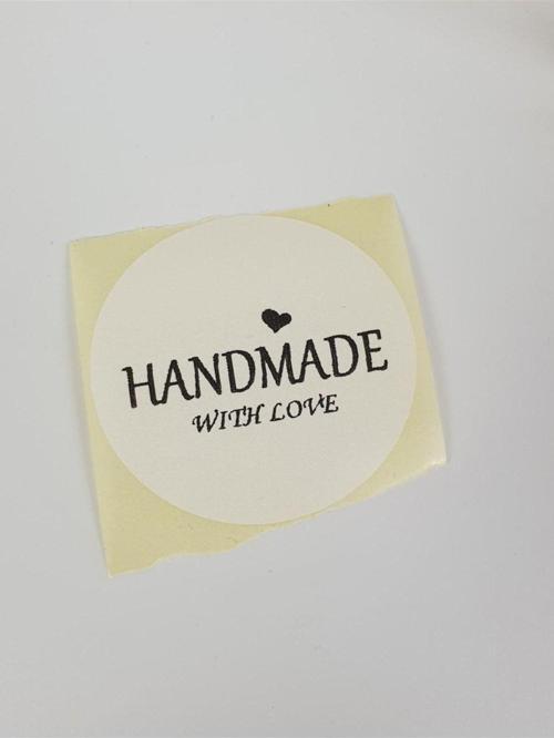 Handmade Yazılı Yuvarlak 50 Mm 100 Adet Yapışkanlı Etiket