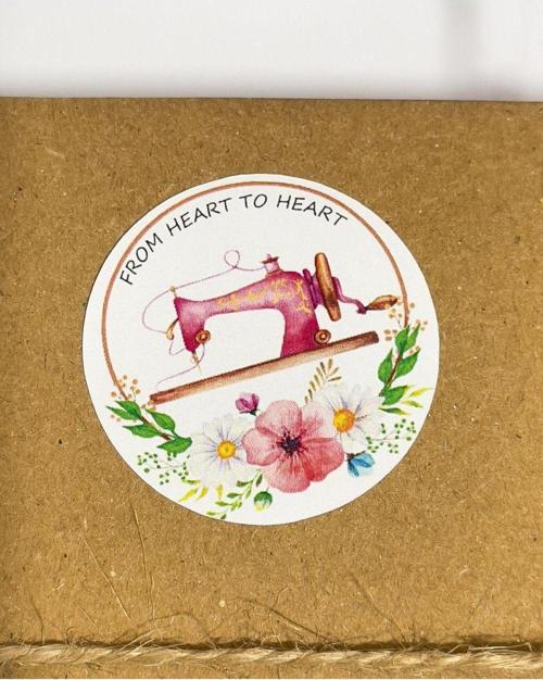 El İşi Çiçekli Yuvarlak Yapışkanlı Sticker Set 4 x 4 cm 106 Adet