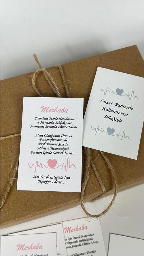 E-Ticaret Teşekkür Kartı 8,5 x 5,5 cm 50 Adet