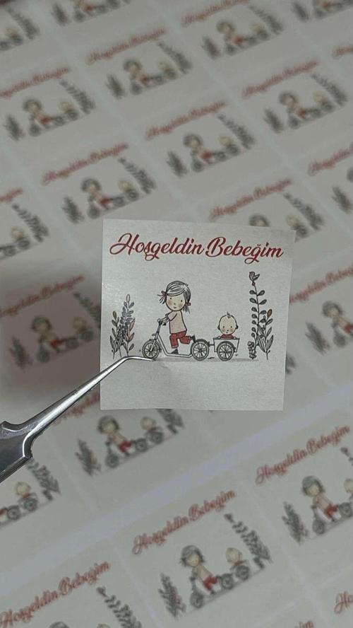 Hoşgeldin Bebeğim Yazılı Yenidoğan Çikolata Etiketi 4 x 4 cm 108 Adet