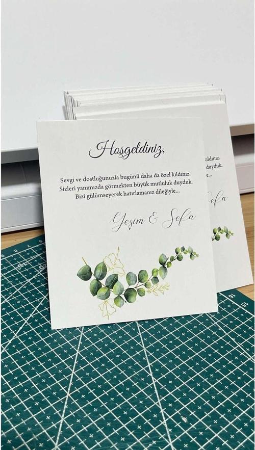 Hoşgeldiniz Nişan,Nikah,Düğün Kartı 9 x 12 cm 63 Adet