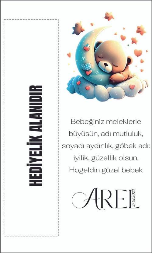 Kişiye Özel Yenidoğan Kahve Kartı 9 x 15 cm 50 Adet