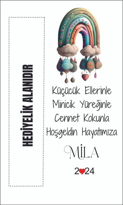 Kişiye Özel Yenidoğan Kahve Kartı 9 x 15 cm 50 Adet