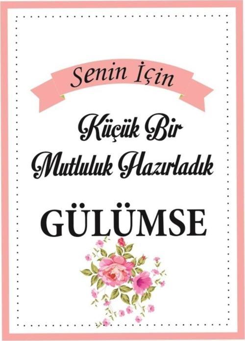Senin Için Küçük Bir Mutluluk Hazırladım Kartı Pembe Renk 5 x 7 cm 50 Adet