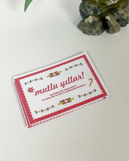 Mutlu Yıllar Yeni Yıl Kartı 5,5 x 8 cm 50 Adet